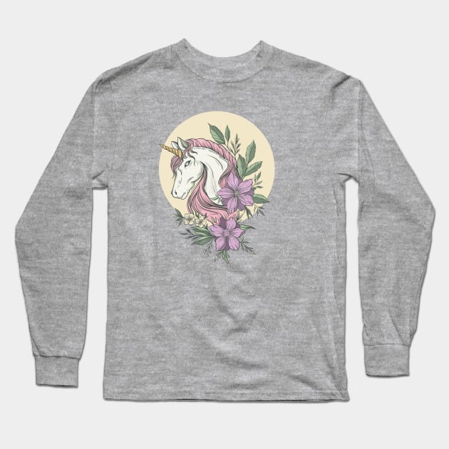 Super Beautiful unicorn art Long Sleeve T-Shirt by Skidipap